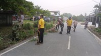 Jaga Kebersihan Lingkungan, Babinsa Kodim 0320/Dumai Bersama Warga Gotong Royong di Teluk Makmur