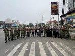 Kodim 0320/Dumai Bersinergi dengan Polri dan Pemko Gelar Aksi Pembagian Masker