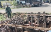 Kodim Dumai Pastikan Pembangunan Dua Jembatan Beton di Sungai Sembilan Berjalan Sesuai Target