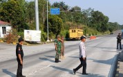 TNI Bersama Instansi Terkait Amankan Arus Mudik di Tol Dumai–Pekanbaru