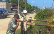 Jaga Objek Vital Nasional, Tim Patroli SKK Migas Koramil 02/BK Sisir Jalur Pipa Minyak di Bukit Kapur