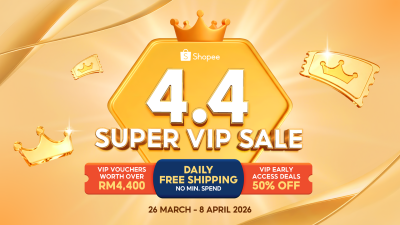 Shopee Expands VIP Benefits This 4.4 with Daily Free Shipping RM0 Minimum Spend, Early Access Deals and Vouchers Worth Up to RM4,400
