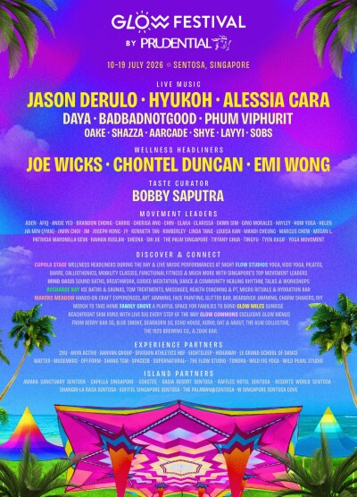 Glow Festival by Prudential Expands in Sentosa Partnership, Bringing Global Headliners and Its Biggest Edition Yet to Singapore 