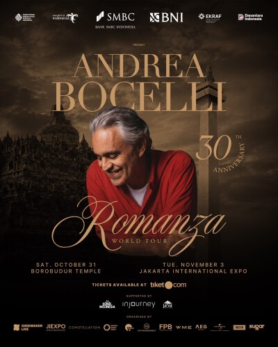 Andrea Bocelli Celebrates 30 Years Anniversary Tour of Romanza with Two Spectacular Concerts in Indonesia