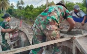 Dandim 0320 Dumai Pastikan Pembangunan Jembatan Gantung Garuda Berjalan Maksimal