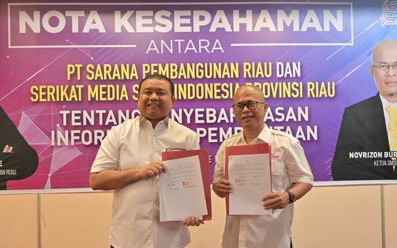 SMSI Riau Bersama PT SPR Teken MoU Kerja Sama Publikasi