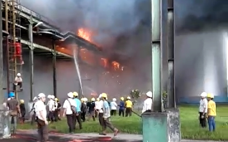 Pabrik Pengolah Inti Sawit PT SDS Terbakar