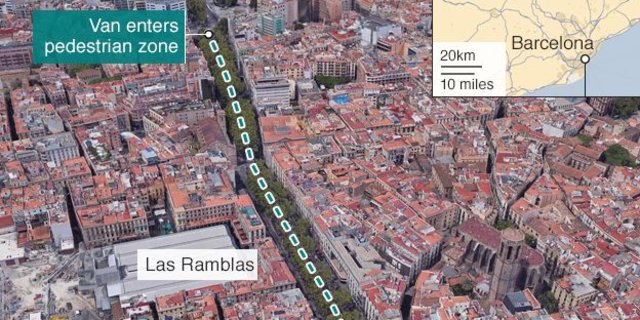 Polisi Sebut 4 Pelaku Teror Barcelona Ditembak Mati Hendak Lakukan Serangan Kedua