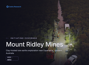 Cashu Research initiates coverage of Mount Ridley Mines (ASX: MRD), owner of the world's largest scandium resource