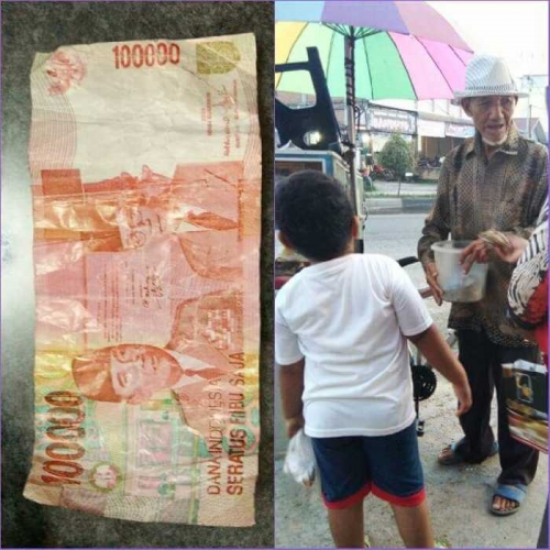 Jadi Viral di Medsos, Si Kakek Penjual Donat Ditipu dengan Uang Mainan