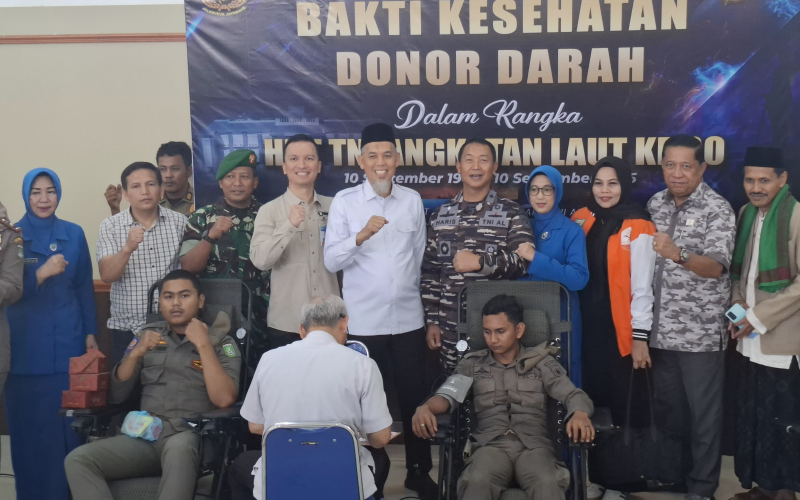 Bersama Forkopimda, Dandim 0320 Dumai Hadiri Bakti Sosial HUT ke-80 TNI AL di Dumai