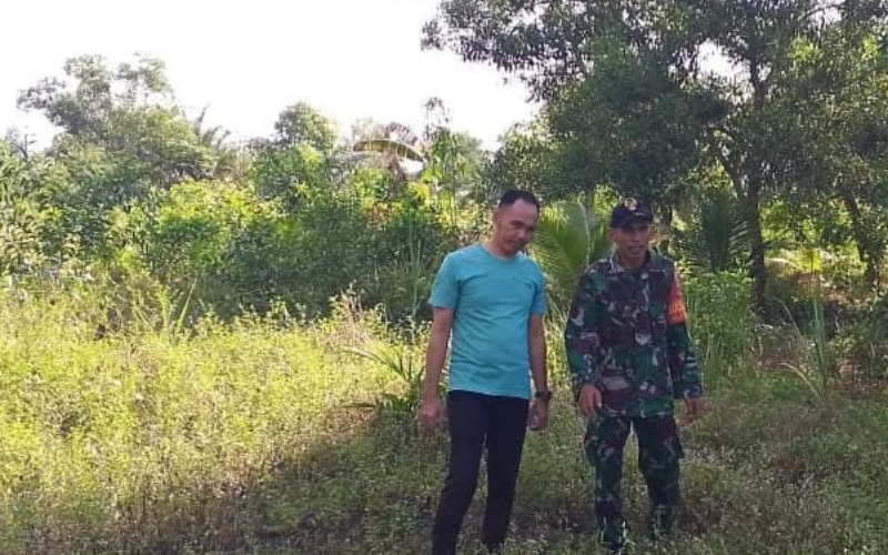 Sertu Nono Supriadi Dampingi Warga Tanam Ubi Batang, Kurangi Risiko Karhutla