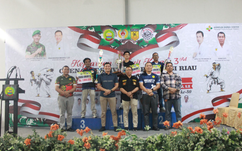 HUT RI ke-80, Kodim 0320 Dumai Sukses Gelar Kejuaraan Karate se-Provinsi Riau