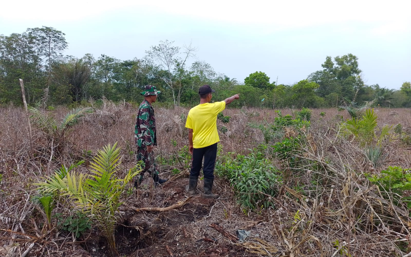 Jaga Keamanan Wilayah, Babinsa Patroli Karhutla di Mundam