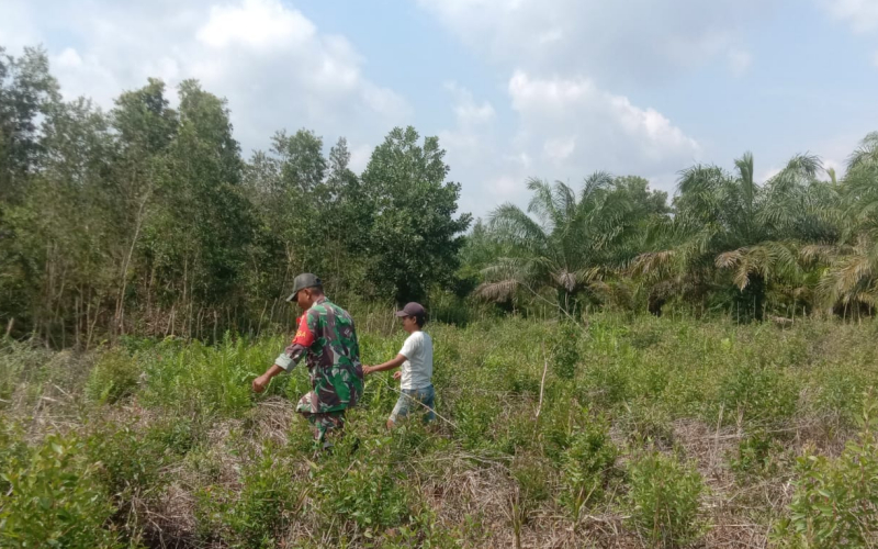 Patroli Karhutla, Upaya Babinsa Purnama Jaga Lingkungan
