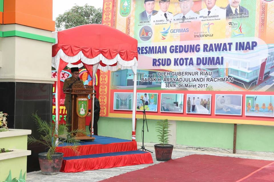 Walikota Dumai Dampingi Gubri Meresmikan Puskesmas Jaya Mukti dan Gedung Rawat Inap VIP di RSUD Dumai
