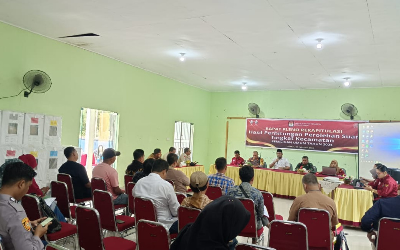 Rapat Pleno Bahas Hasil Pemilu, Danpos Ramil Medang Kampai Turut Hadir