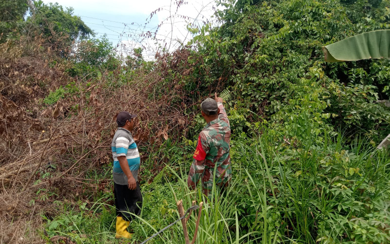 Babinsa Mekarsari Giat Patroli dan Sosialisasi, Cegah Karhutla