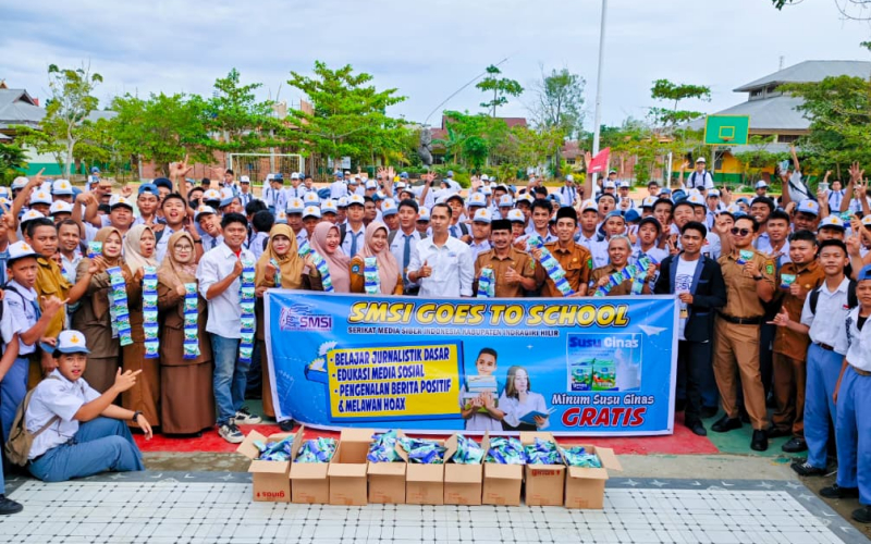 Generasi Cerdas dan Sehat, SMSI Inhil Sambangi SMKN 2 Tembilahan