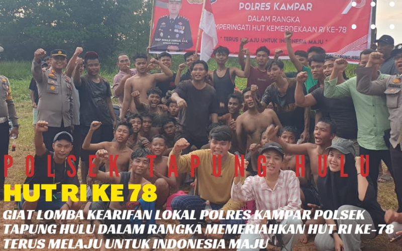 Kapolsek Tapung Hulu Bersama Personil Gelar Lomba Kearifan Lokal di HUT RI Ke-78