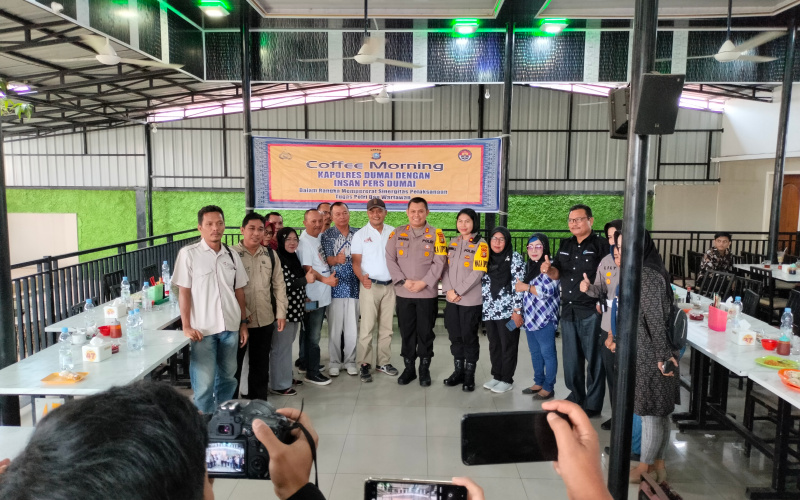 Coffee Morning dengan Awak Media, Kapolres Dumai: Terimakasih Atas Dukungan Rekan-rekan