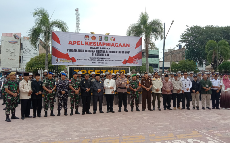 Kodim Dumai Hadiri Apel Kesiapsiagaan Pengamanan Pilkada 2024