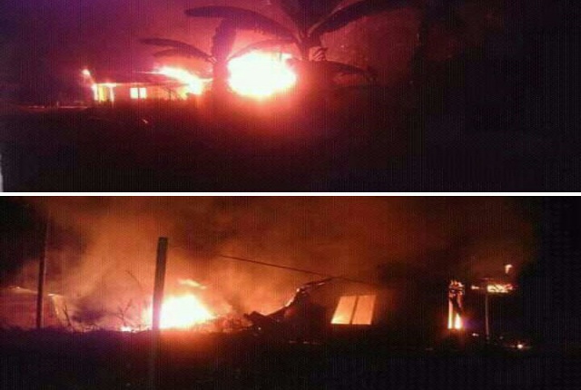 Diduga Akibat Arus Pendek Listrik, 2 Unit Rumah di Inhil Ludes Terbakar