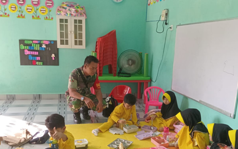 Generasi Sehat dan Cerdas, Kodim Dumai Dampingi Program Makan Bergizi