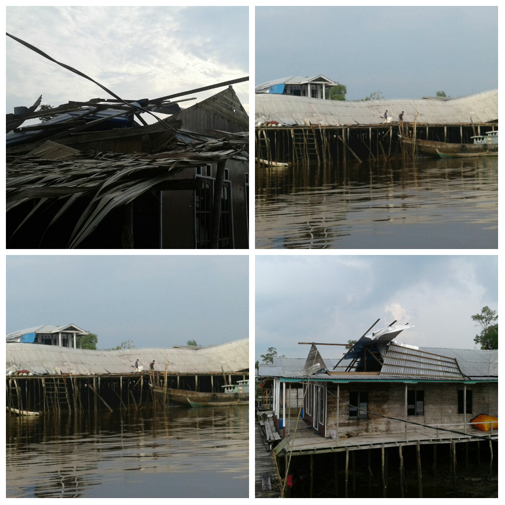 Angin Puting Beliung Luluh-lantakkan Sejumlah Bangunan Di Dua Desa Kecamatan Mandah