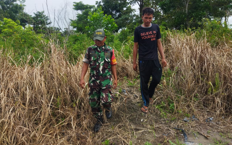 Babinsa Ratusima Aktif Lakukan Patroli Karhutla