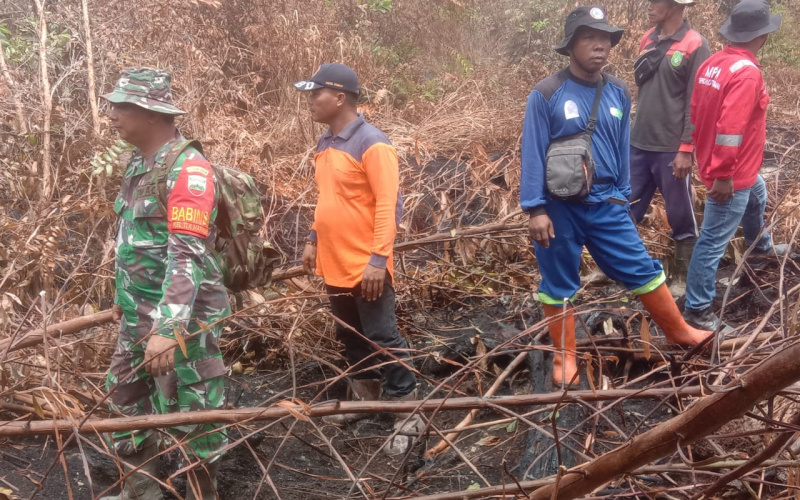 Babinsa Teluk Makmur Patroli Pemantauan Karhutla