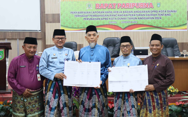 Rapat Paripurna Ranperda APBD Perubahan TA 2024, Wako Apresiasi Totalitas Kinerja Banggar DPRD Dumai