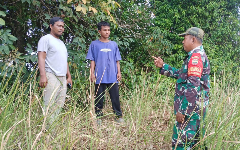 Babinsa Pelintung Gelar Patroli Rutin dalam Rangka Pencegahan Karhutla