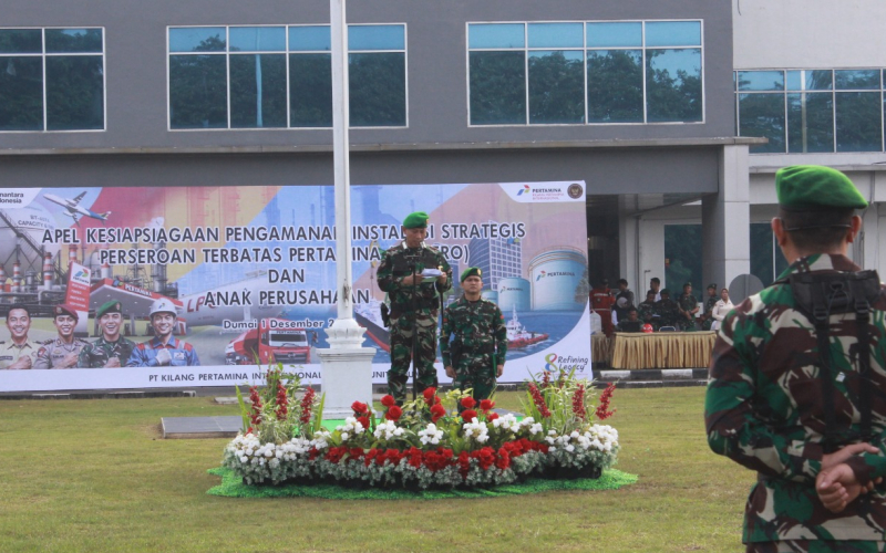 Dandim Herman Santoso Pimpin Apel Kesiapsiagaan Pengamanan Kilang Pertamina Dumai