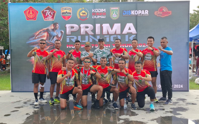 Ribuan Peserta Ikuti Ajang lari Prima Run 10K yang Ditaja Kodim Dumai