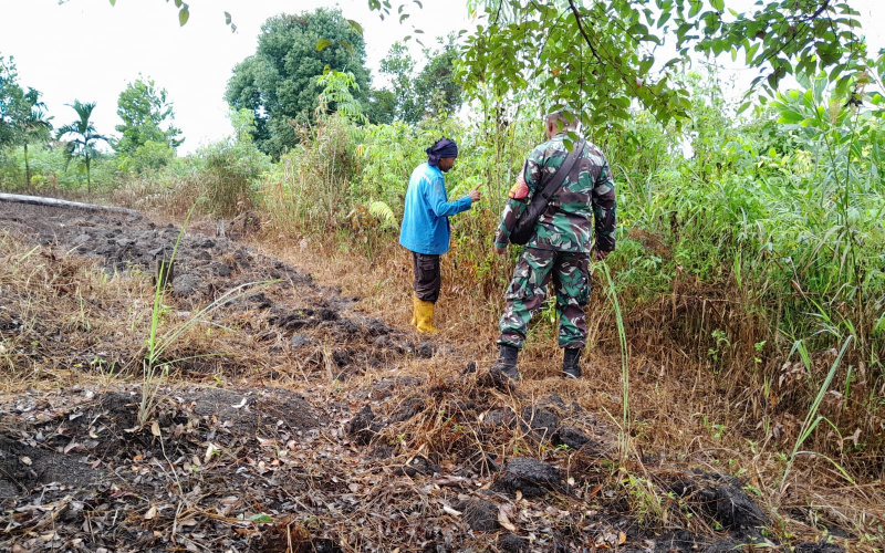 Mencegah Terjadinya Karhutla di Musim Panas, Babinsa Bukit Timah Lakukan Patroli