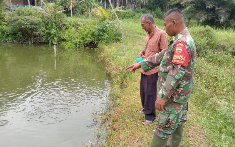 Babinsa Mekarsari Sosialisasi Karya Nyata Budidaya Ikan Nila