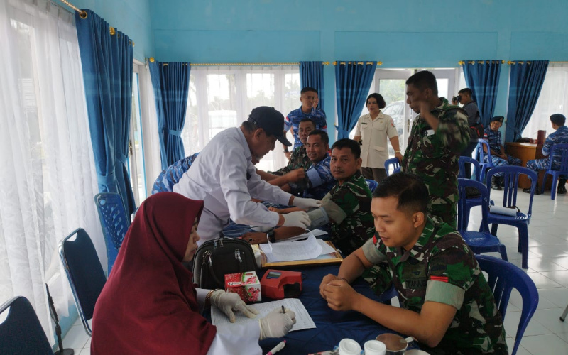 Peringati HUT TNI AU, Babinsa Koramil 03 SS Ikut Serta Giat Donor Darah