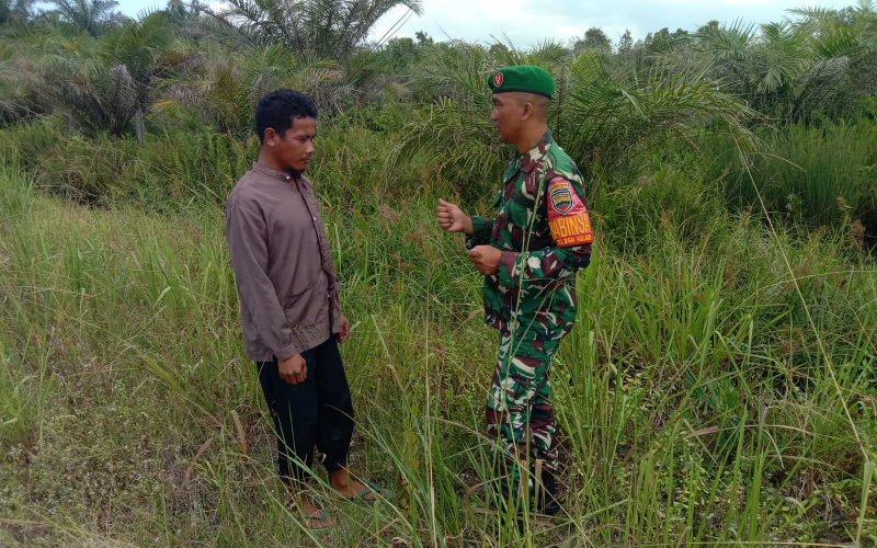 Cegah Terjadi Karhutla, Babinsa Bagan Keladi Lakukan Patroli