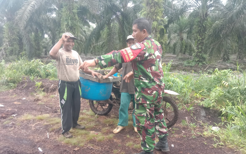 Waspadai Lahan Gambut, Koramil 03 Sungai Sembilan Intensifkan Patroli Karlahut