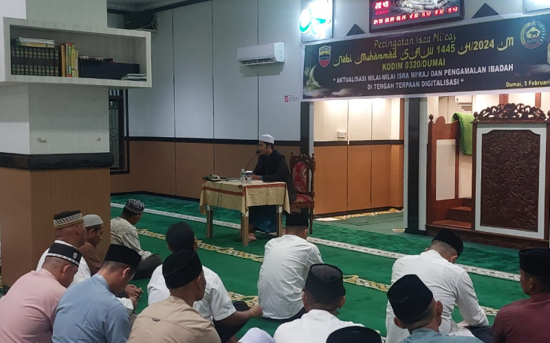 Kodim Dumai Gelar Tausiah Memperingati Isra Miraj