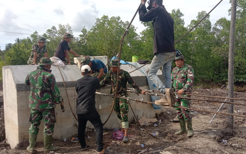 Bangun Akses dan Harapan, Kodim 0320/Dumai Kebut Pembangunan Jembatan Gantung Garuda