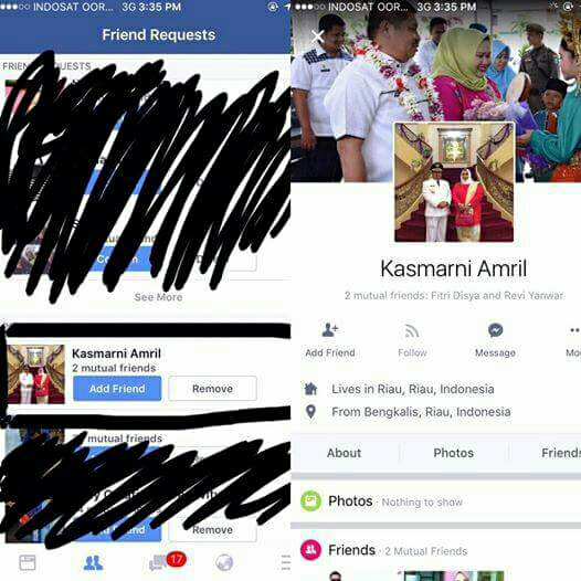 Istri Bupati Bengkalis , Kasmarni Amril menghimbau kepada Seluruh Masyarakat Kabupaten Bengkalis agar berhati - hati dengan FB Palsu