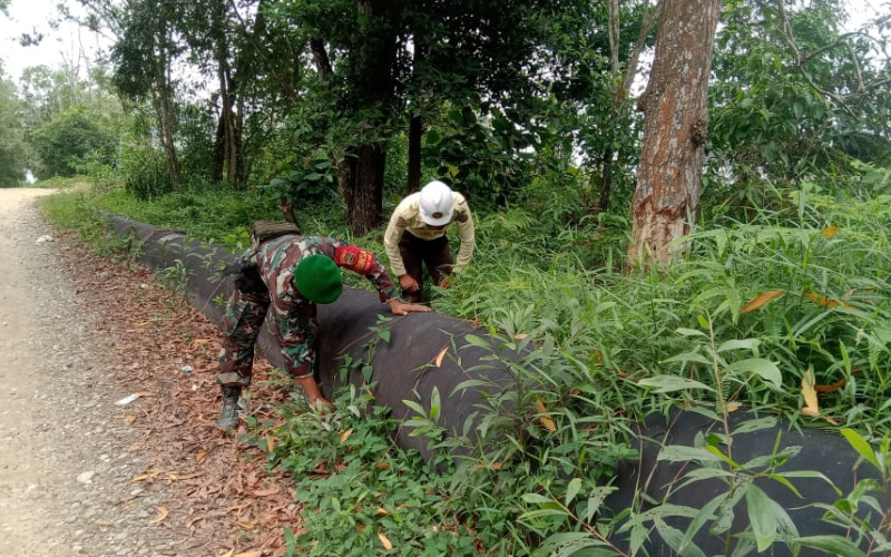 Koramil 01 Dumai Cegah Potensi Kebocoran Pipa Minyak