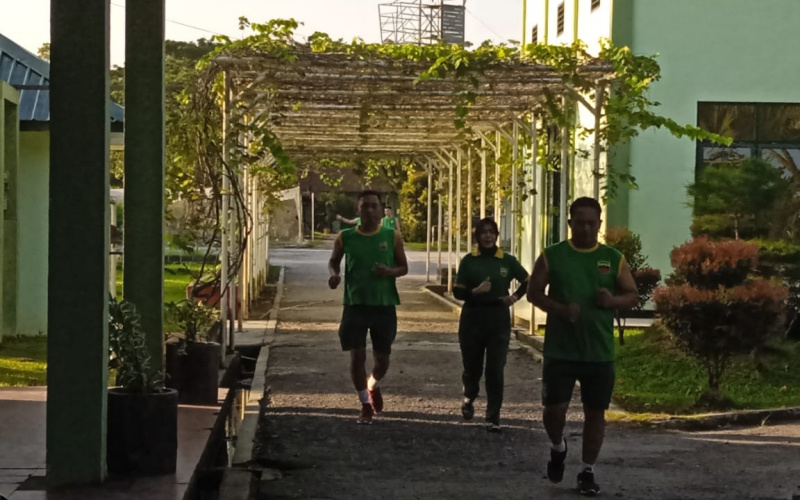 Program Fisik dan Kesehatan, Dandim Dumai Pimpin Personil Joging Pagi