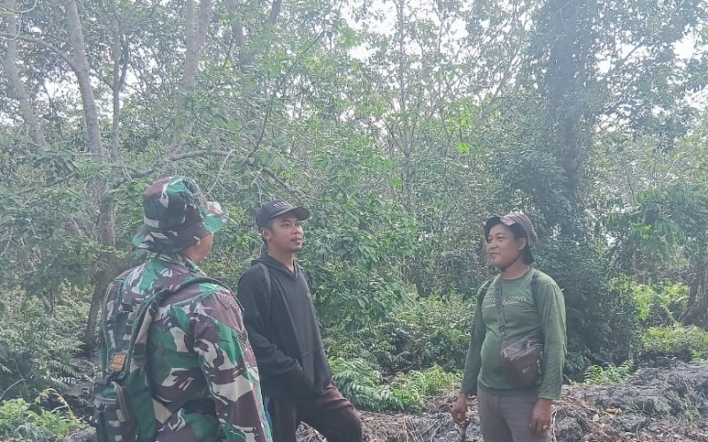 Patroli Karhutla Kodim 0320 Dumai, Wilayah Kelurahan Guntung Terpantau Aman