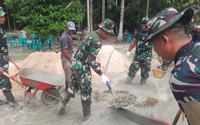 Momen HUT TNI, Kodim Dumai Lanjutkan Pembangunan Masjid As Salam