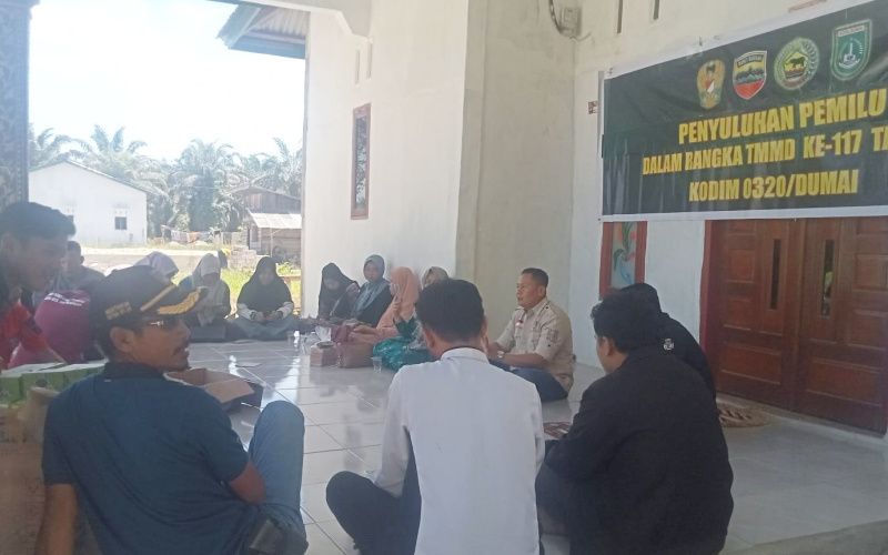 Satgas TMMD Bersama Perwakilan KPU Gelar Penyuluhan Pemilu