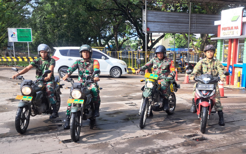 Kodim 0320 Bersama Komduk dan Komcad Gelar Patroli Harkamtibmas di Kota Dumai