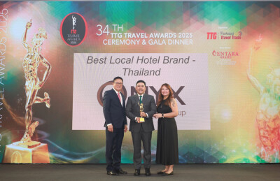 ONYX Hospitality Group Dinobatkan sebagai “Merek Hotel Lokal Terbaik – Thailand” pada TTG Travel Awards Tahunan ke-34 Tahun 2025